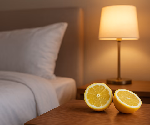 colocar limão cortado no quarto antes de dormir - imagem via Chatgpt