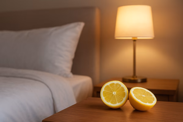 colocar limão cortado no quarto antes de dormir - imagem via Chatgpt