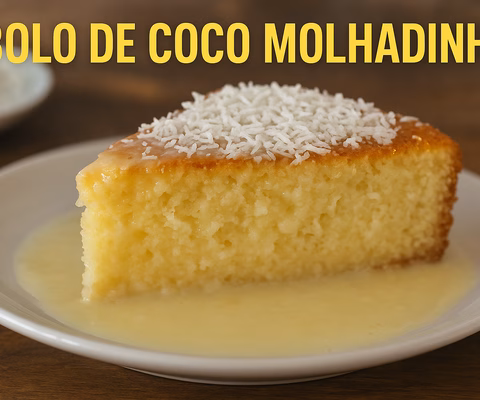 Bolo de Coco Molhadinho - Imagem via Chatgpt