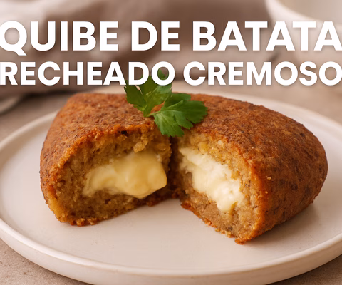Quibe de batata recheado cremoso - Imagem via Chatgpt