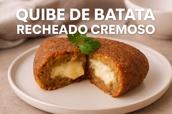 Quibe de batata recheado cremoso - Imagem via Chatgpt