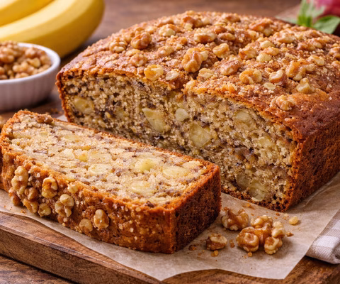 Bolo de banana maçã e nozes - Imagem via chatgpt