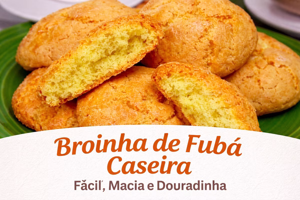 Broinha de fubá caseira - Imagem via Chatgpt