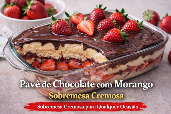 Pavê de Chocolate com Morango - Imagem via Chatgpt