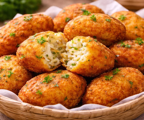 bolinho de bacalhau crocante - imagem via chatgpt