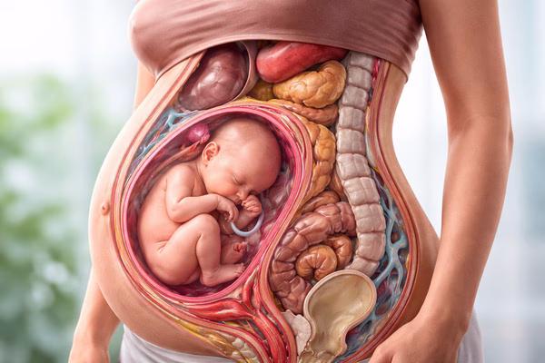 o que acontece com os órgãos durante a gravidez - imagem via chatgpt