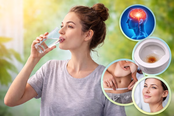 os benefícios de beber água ao acordar - Imagem via Chatgpt