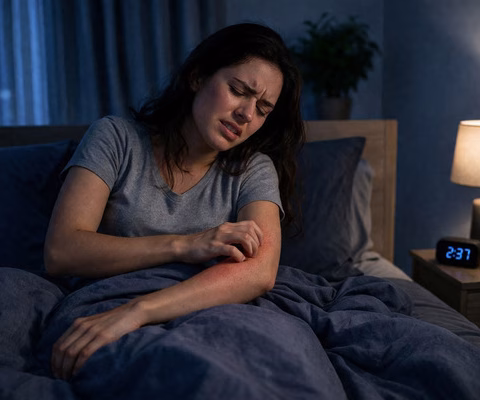 coceira à noite - imagem via chatgpt