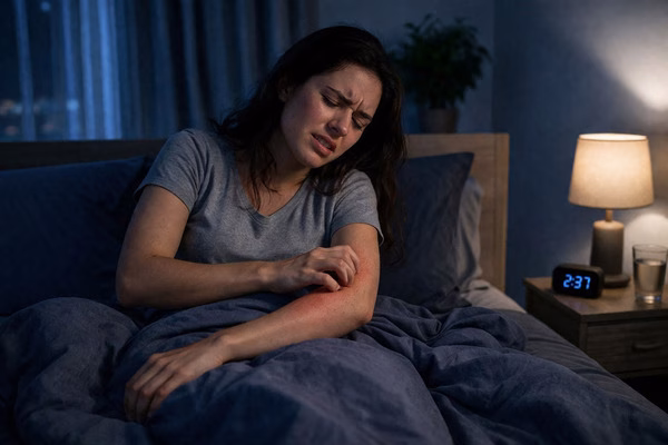 coceira à noite - imagem via chatgpt