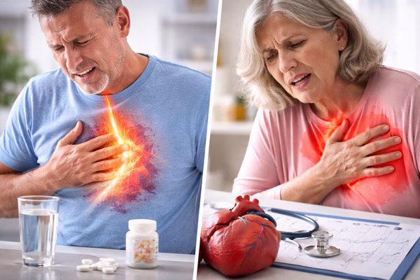 refluxo ou problema cardíaco - Imagem via Chatgpt