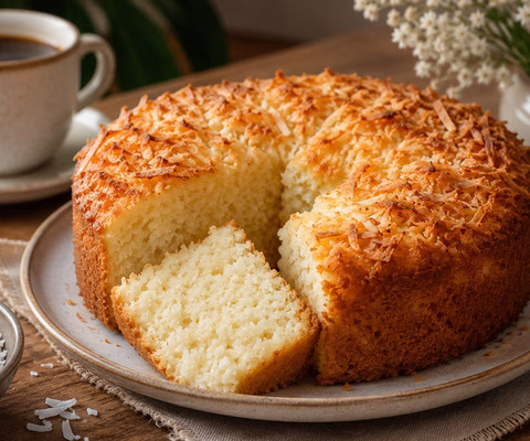 bolo de coco sem açúcar - imagem via chatgpt